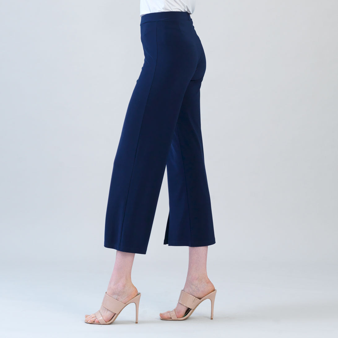 Clara Sunwoo Everyday - Relaxed Kick Front Slit Ankle Pant - Navy