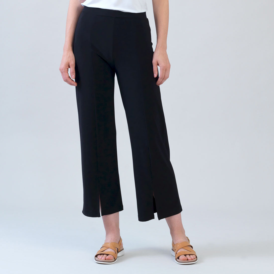 Clara Sunwoo Everyday - Relaxed Kick Front Slit Ankle Pant - Black