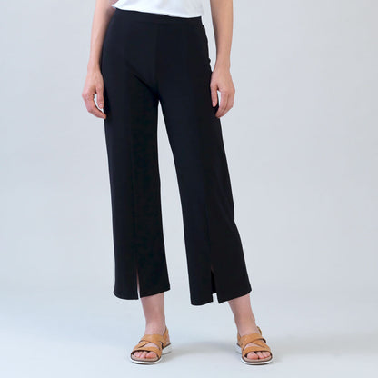 Clara Sunwoo Everyday - Relaxed Kick Front Slit Ankle Pant - Black