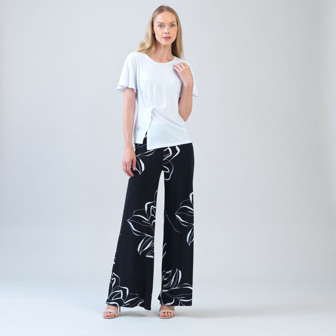 Clara Sunwoo Deals - Flounce Sleeve Stitch Overlay Top - White