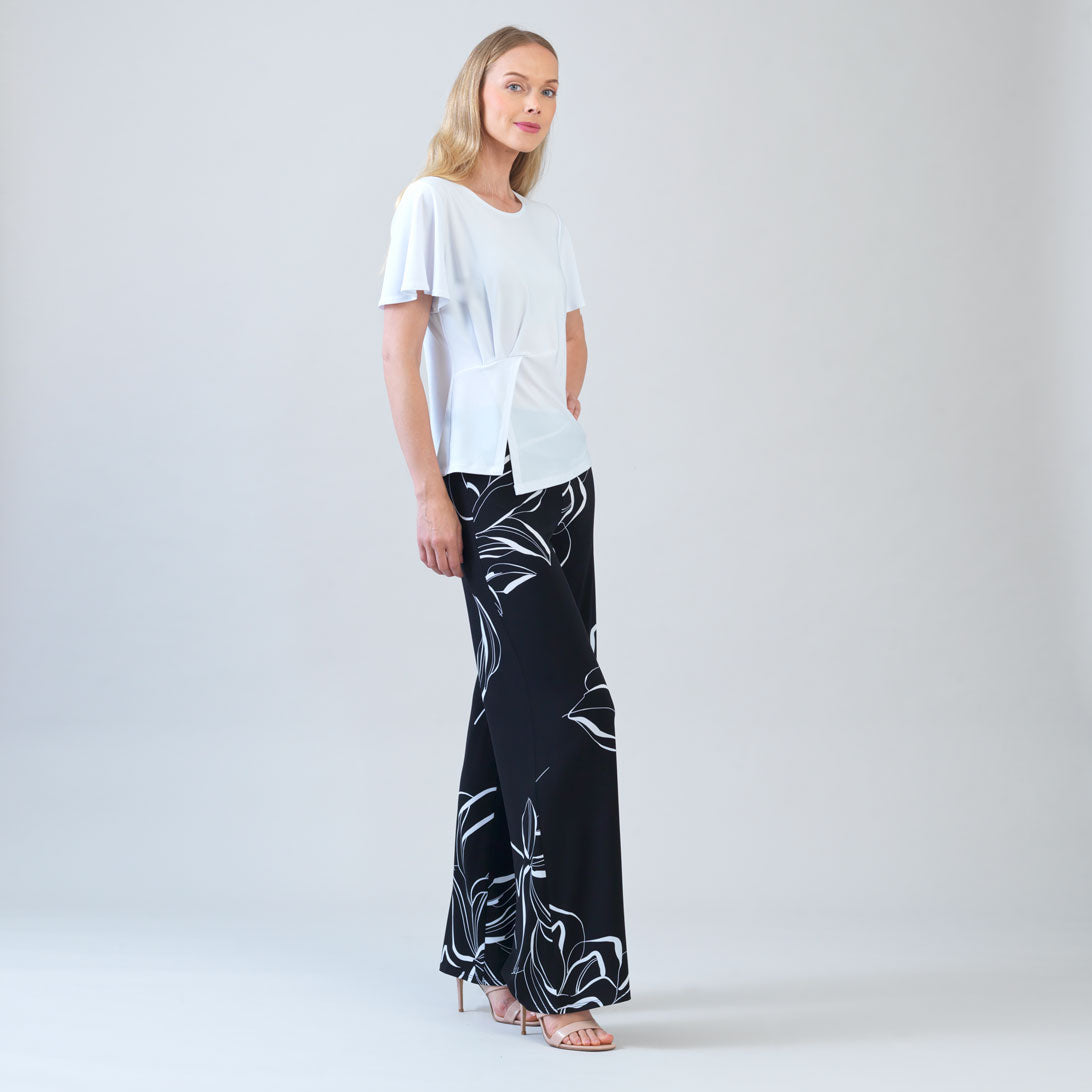 Clara Sunwoo Deals - Flounce Sleeve Stitch Overlay Top - White