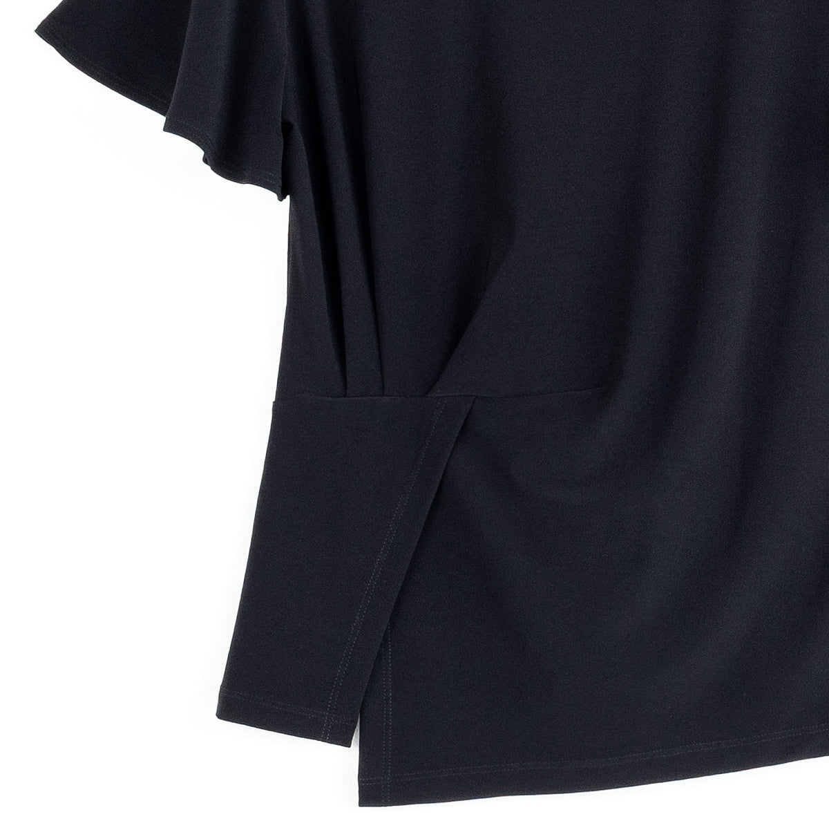 Clara Sunwoo Best Price - Flounce Sleeve Stitch Overlay Top - Black