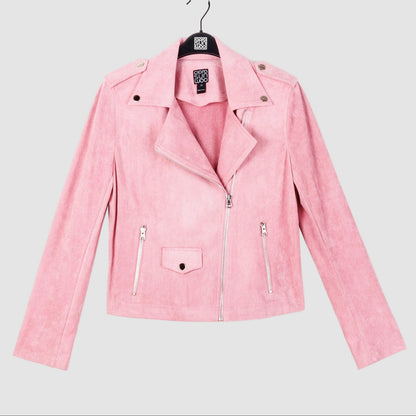 Clara Sunwoo Special Offer - Soft Suede - Architectural Moto Jacket - Mauve