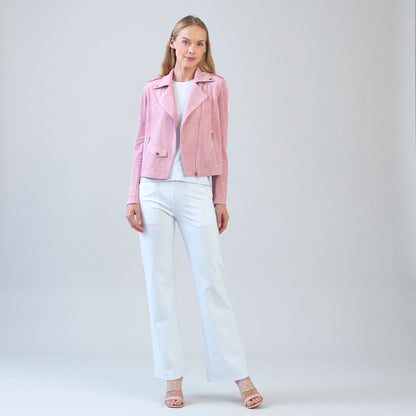 Clara Sunwoo Special Offer - Soft Suede - Architectural Moto Jacket - Mauve