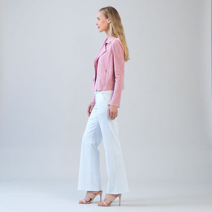 Clara Sunwoo Special Offer - Soft Suede - Architectural Moto Jacket - Mauve