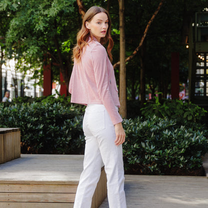 Clara Sunwoo Special Offer - Soft Suede - Architectural Moto Jacket - Mauve