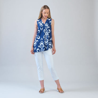 Clara Sunwoo Trending - Butter Knit - Asymmetrical Tunic Tank - Tile Motif - Limited Sizes