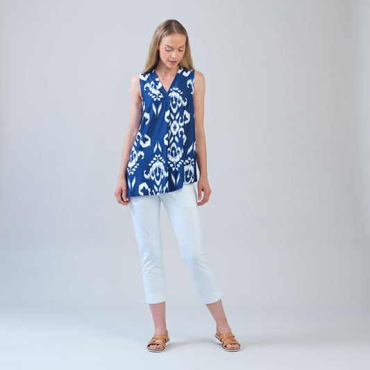 Clara Sunwoo Trending - Butter Knit - Asymmetrical Tunic Tank - Tile Motif - Limited Sizes