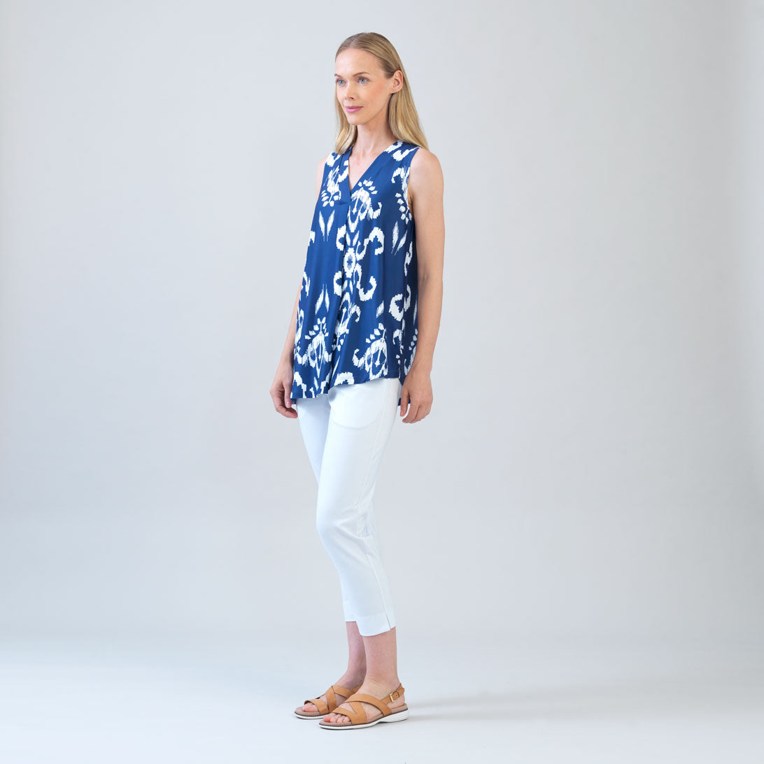 Clara Sunwoo Trending - Butter Knit - Asymmetrical Tunic Tank - Tile Motif - Limited Sizes