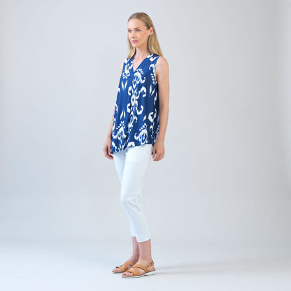 Clara Sunwoo Trending - Butter Knit - Asymmetrical Tunic Tank - Tile Motif - Limited Sizes