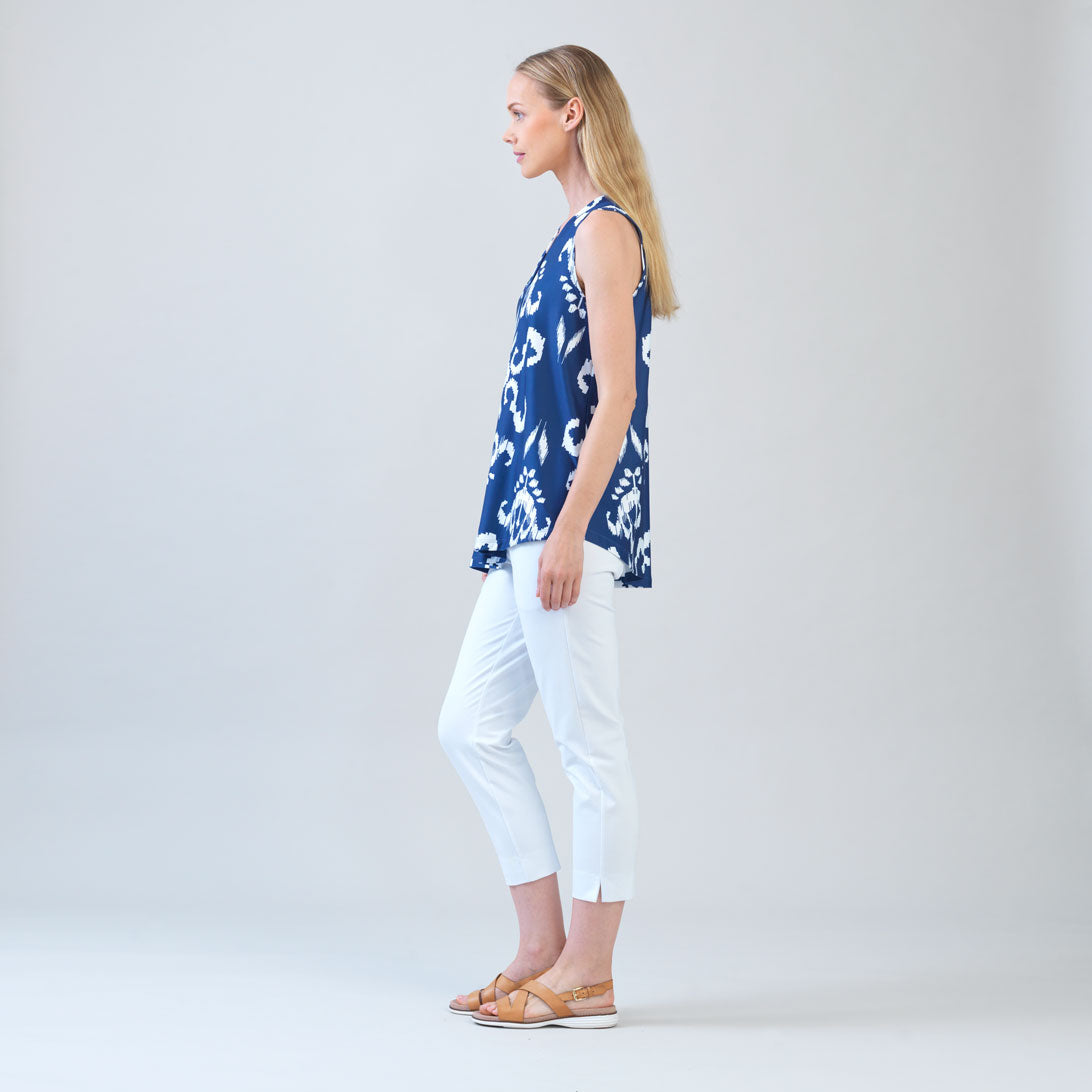 Clara Sunwoo Trending - Butter Knit - Asymmetrical Tunic Tank - Tile Motif - Limited Sizes
