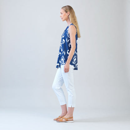 Clara Sunwoo Trending - Butter Knit - Asymmetrical Tunic Tank - Tile Motif - Limited Sizes