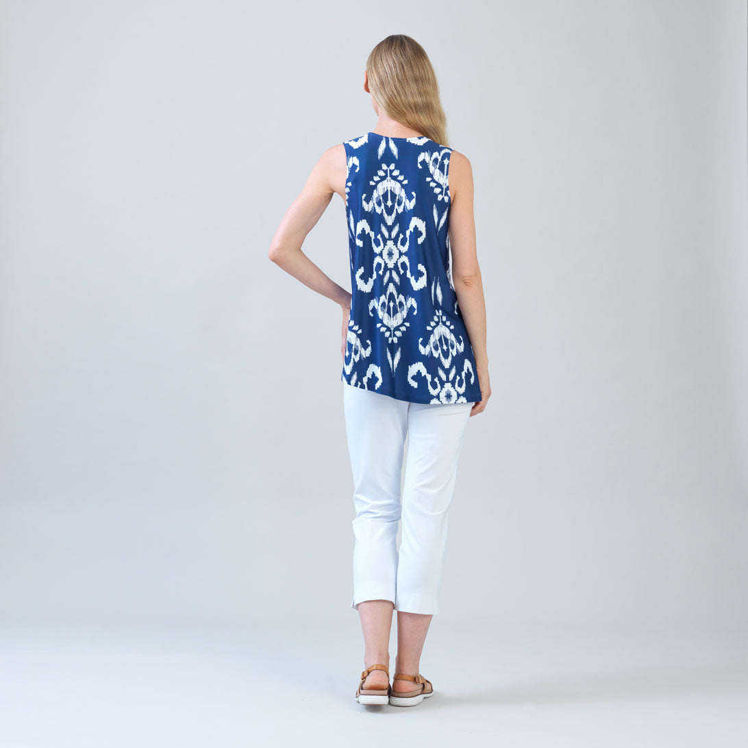 Clara Sunwoo Trending - Butter Knit - Asymmetrical Tunic Tank - Tile Motif - Limited Sizes