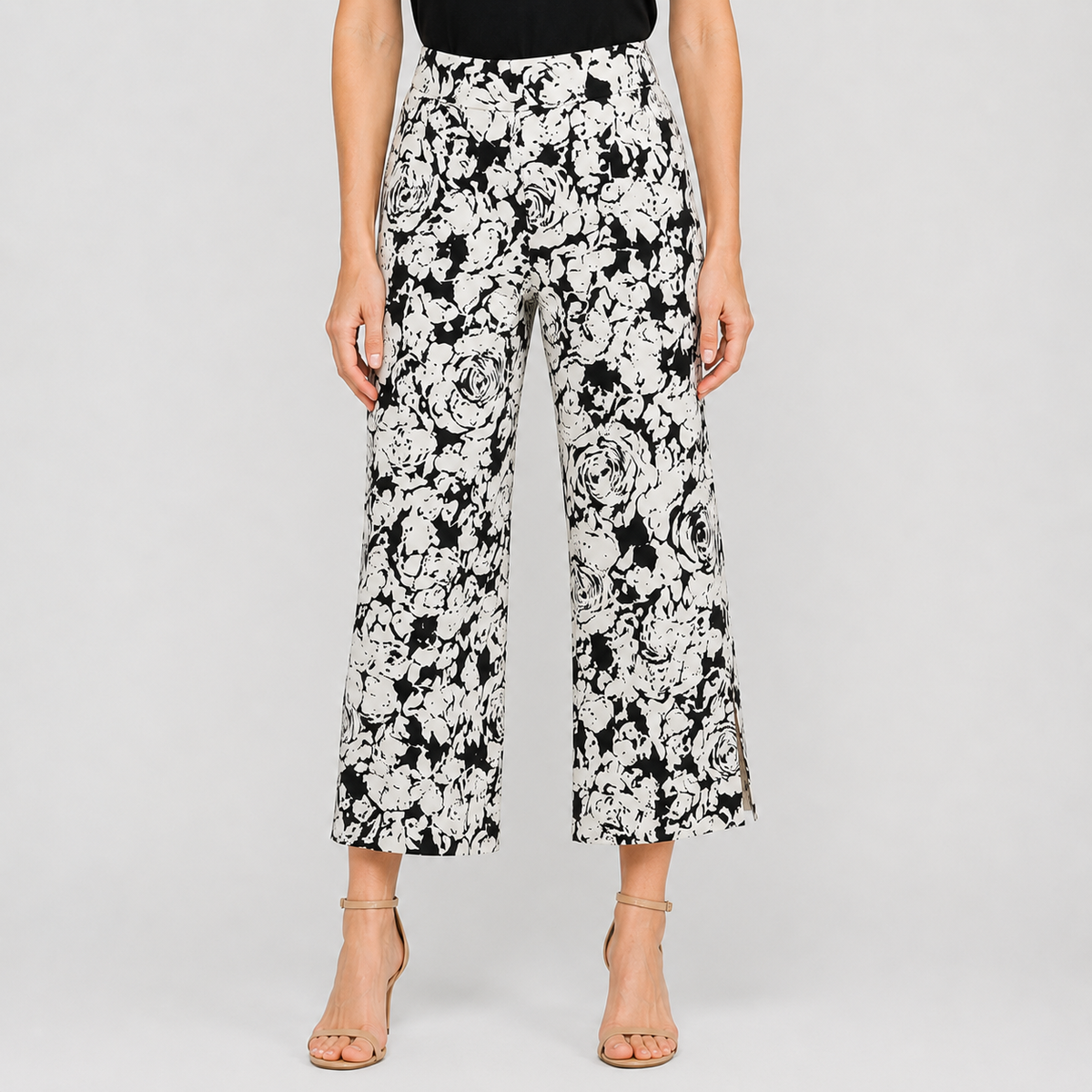 Clara Sunwoo Value - Signature Side Slit Ankle Pant - Abstract Rose - Final Sale