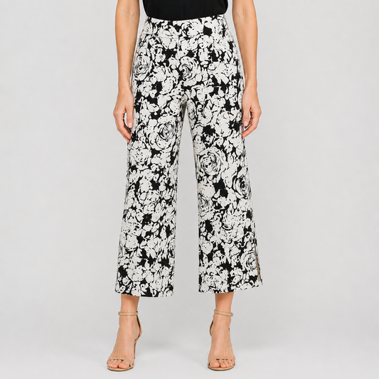 Clara Sunwoo Value - Signature Side Slit Ankle Pant - Abstract Rose - Final Sale