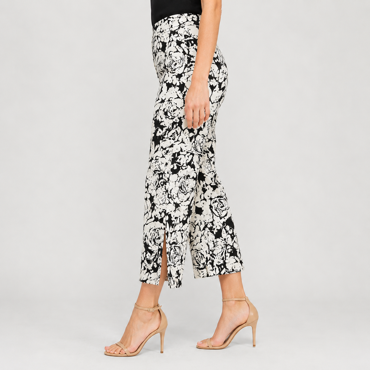 Clara Sunwoo Value - Signature Side Slit Ankle Pant - Abstract Rose - Final Sale