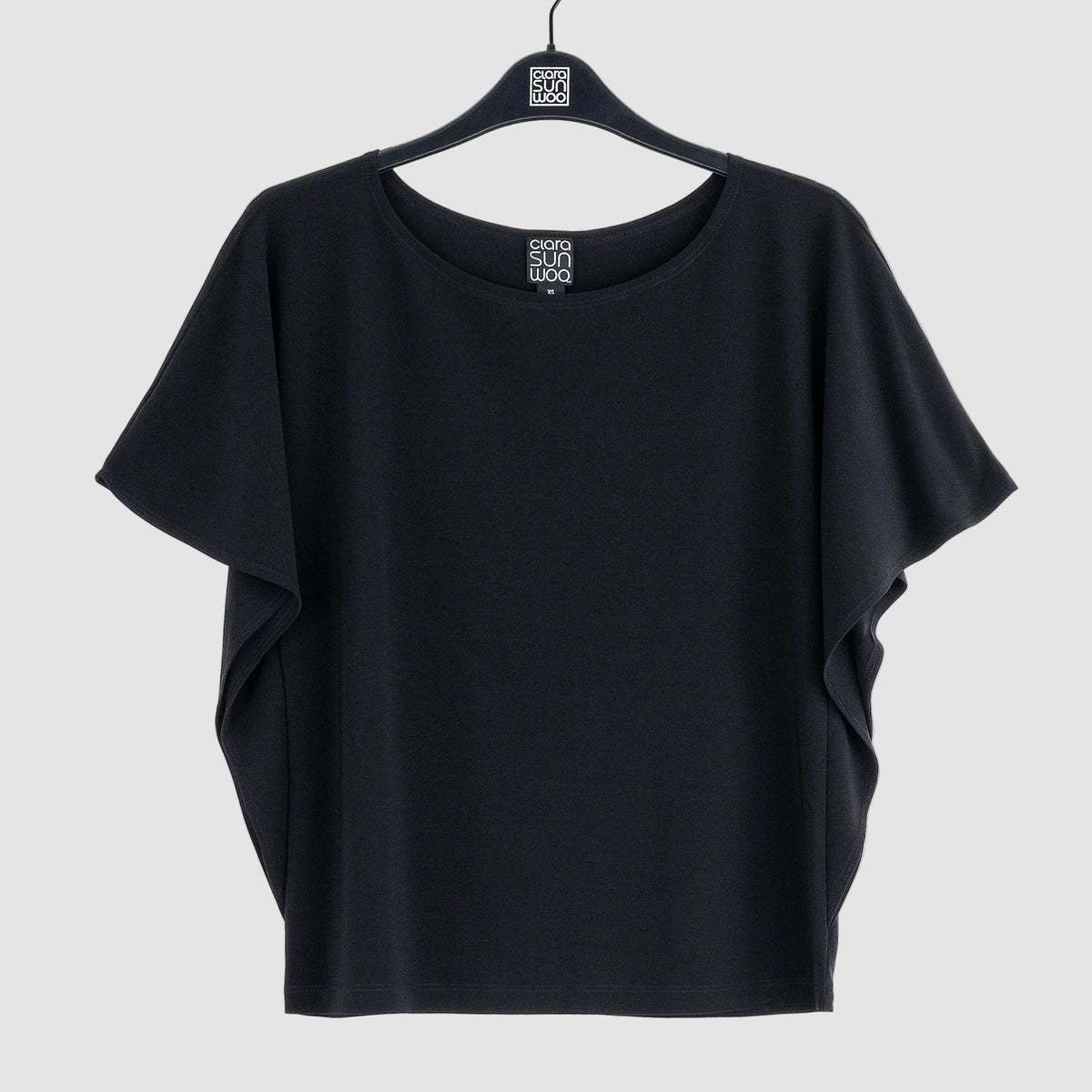 Clara Sunwoo Popular - Caftan Flutter Sleeve Top - Black