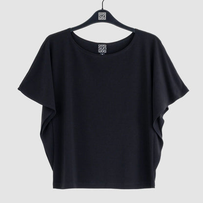 Clara Sunwoo Popular - Caftan Flutter Sleeve Top - Black