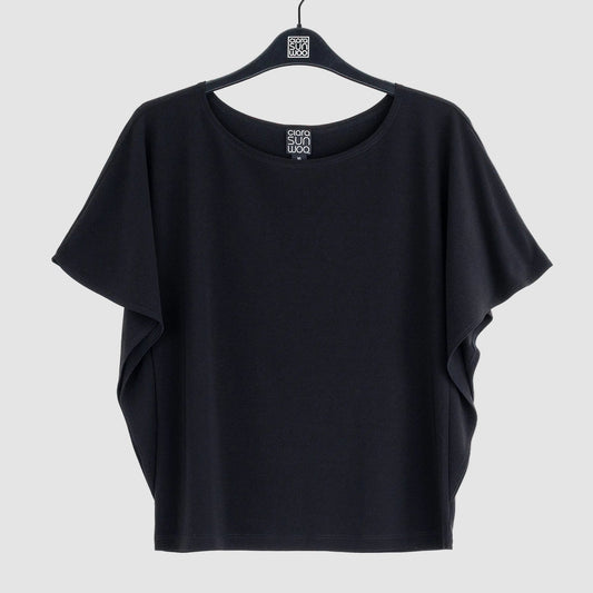 Clara Sunwoo Popular - Caftan Flutter Sleeve Top - Black