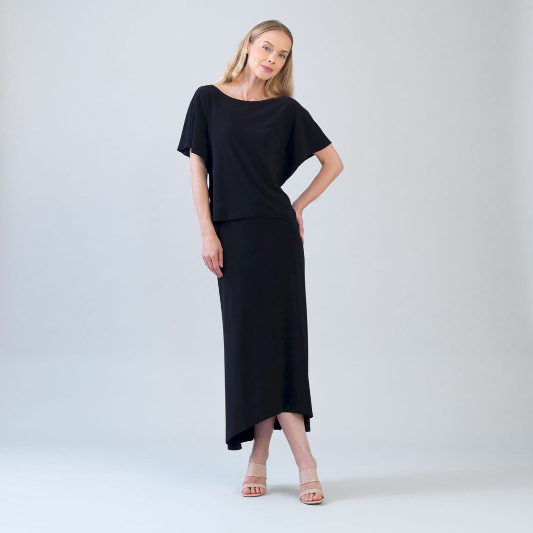 Clara Sunwoo Popular - Caftan Flutter Sleeve Top - Black