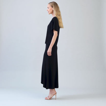 Clara Sunwoo Popular - Caftan Flutter Sleeve Top - Black