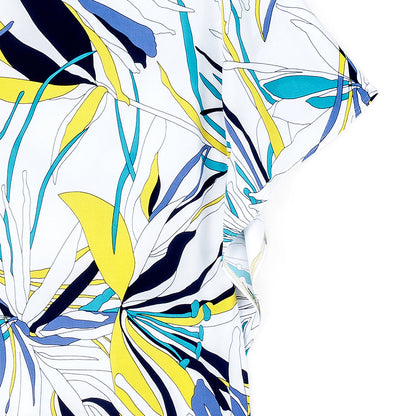 Clara Sunwoo Quality - Caftan Flutter Sleeve Top - Floral Leaves - Final Sale