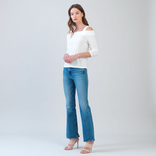 Clara Sunwoo Sale - Signature Cold Shoulder Top - Ivory - Final Sale