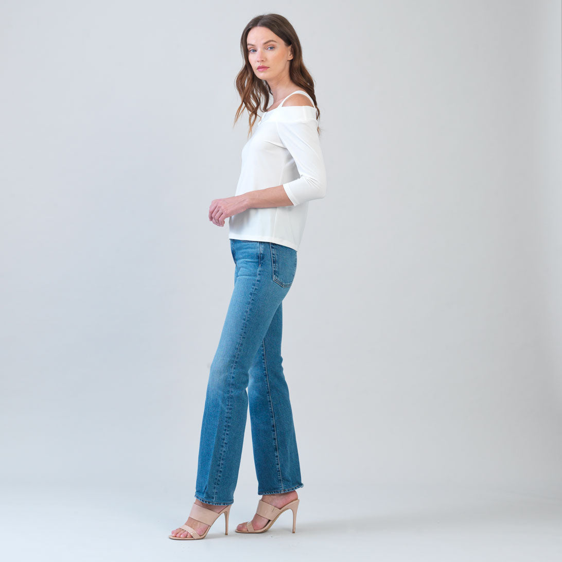 Clara Sunwoo Sale - Signature Cold Shoulder Top - Ivory - Final Sale