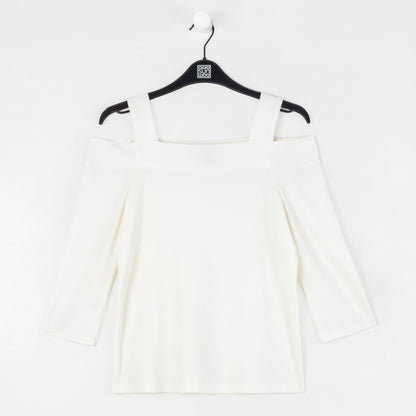 Clara Sunwoo Sale - Signature Cold Shoulder Top - Ivory - Final Sale