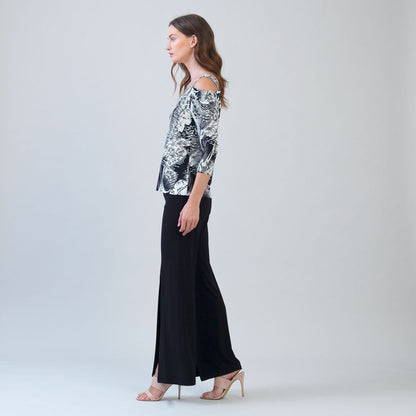 Clara Sunwoo Best Seller - Signature Cold Shoulder Top - Abstract Etch
