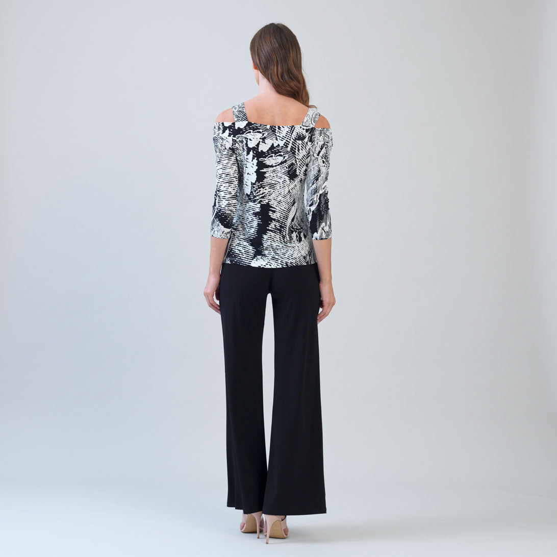 Clara Sunwoo Best Seller - Signature Cold Shoulder Top - Abstract Etch