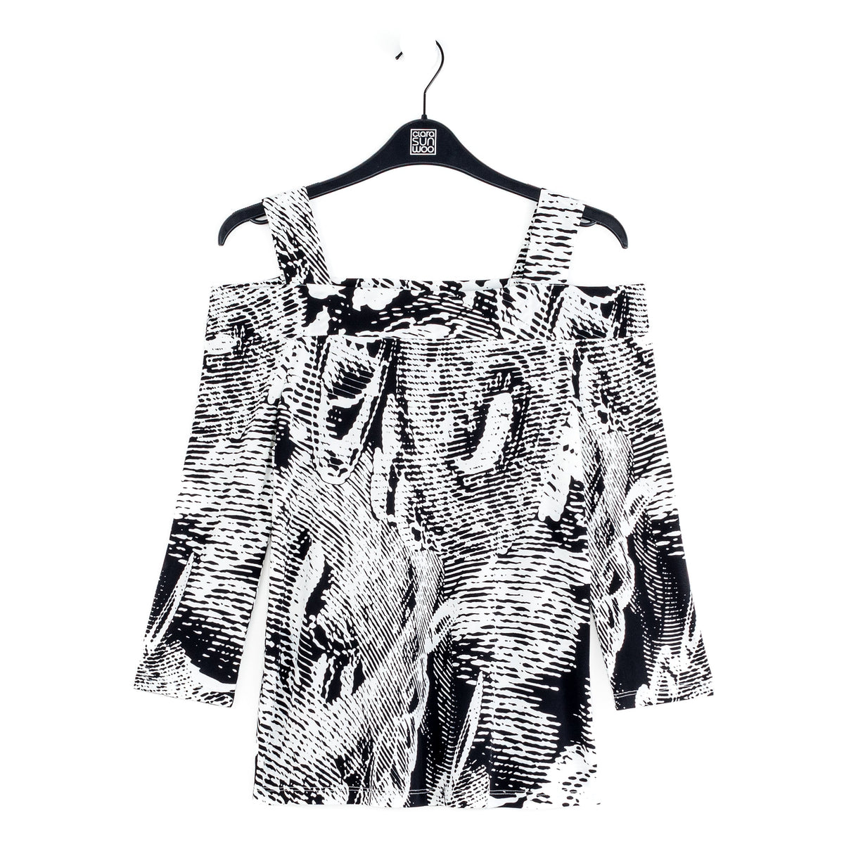 Clara Sunwoo Best Seller - Signature Cold Shoulder Top - Abstract Etch