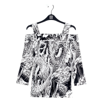 Clara Sunwoo Best Seller - Signature Cold Shoulder Top - Abstract Etch