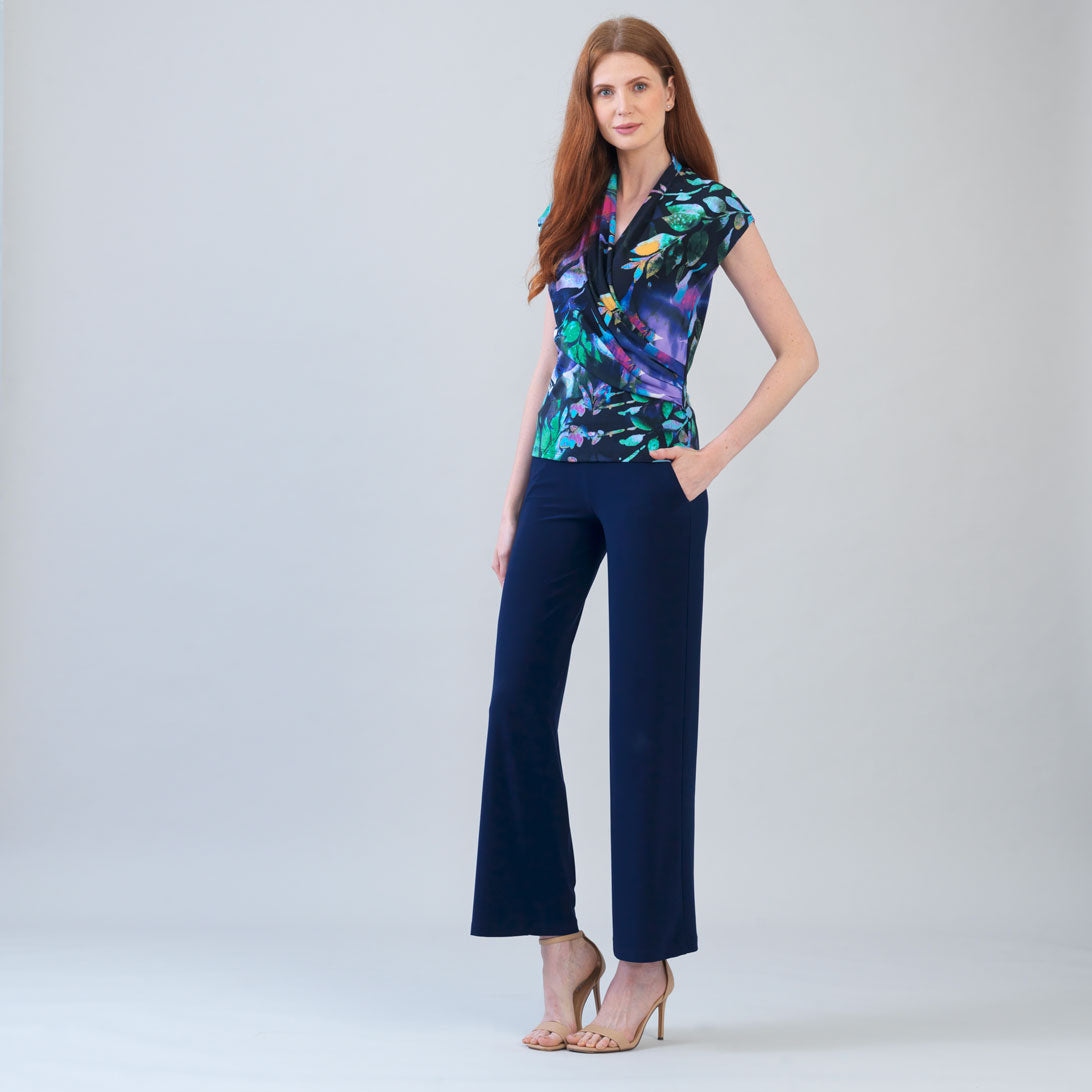 Clara Sunwoo Special Offer - Cap Sleeve Surplice Crossover Top - Floral Dream