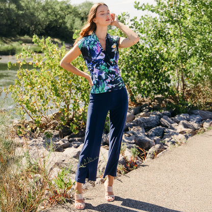 Clara Sunwoo Special Offer - Cap Sleeve Surplice Crossover Top - Floral Dream