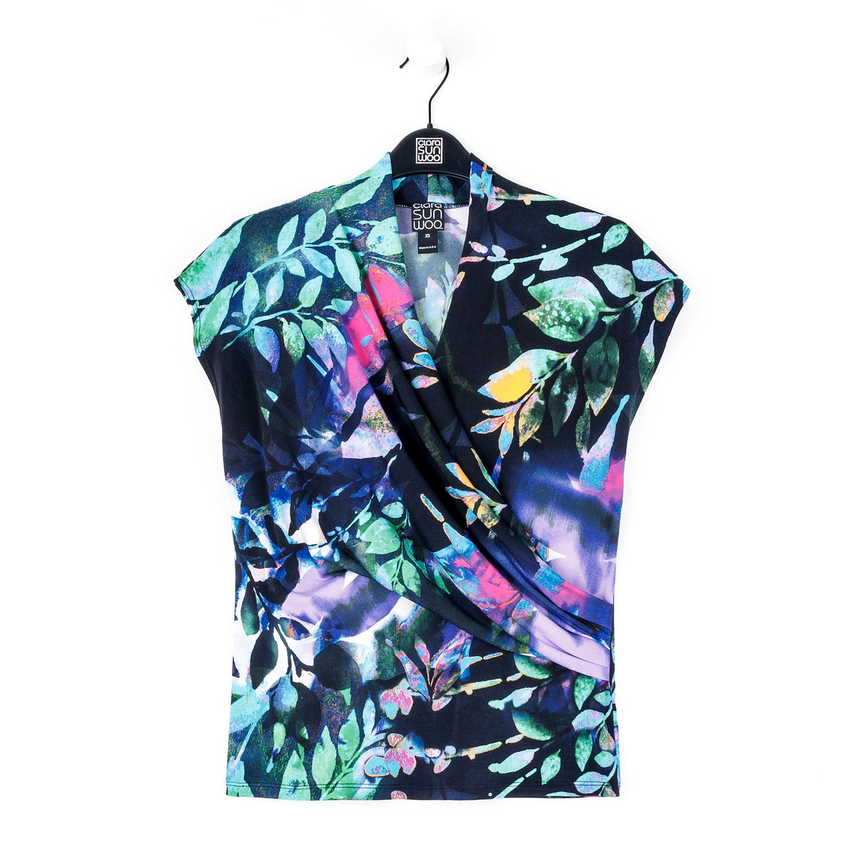 Clara Sunwoo Special Offer - Cap Sleeve Surplice Crossover Top - Floral Dream