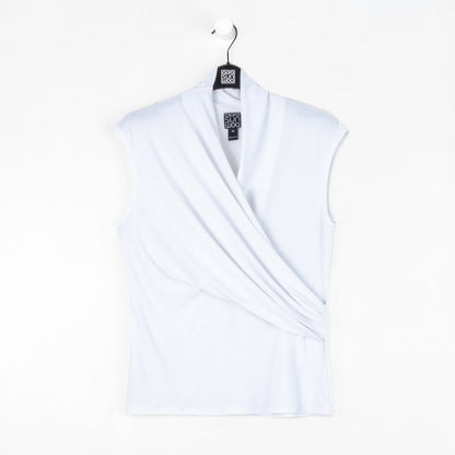 Clara Sunwoo Recommended - Cap Sleeve Surplice Crossover Top - White