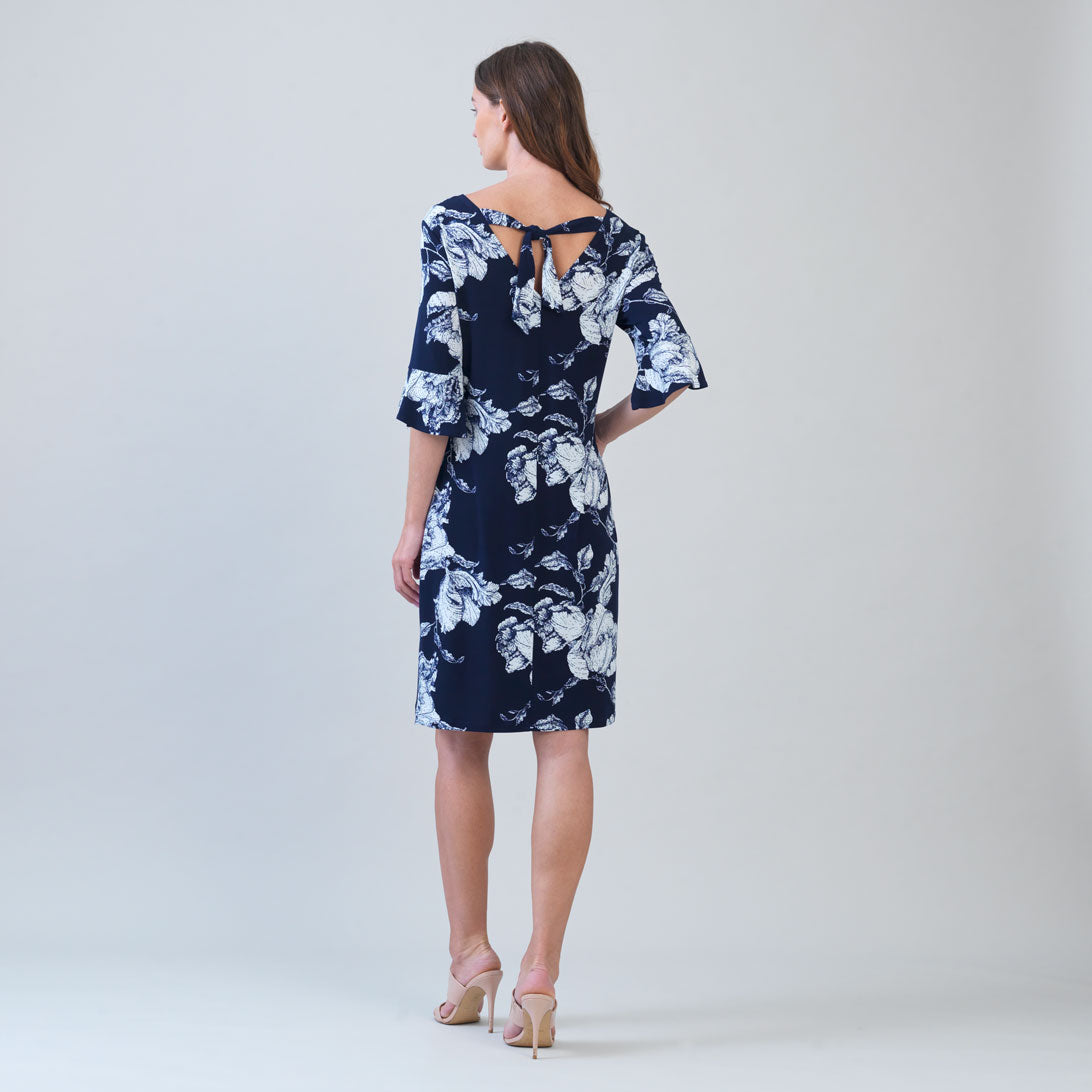 Clara Sunwoo Signature - Tulip Cuff Back Tie Dress - Peony Blossom
