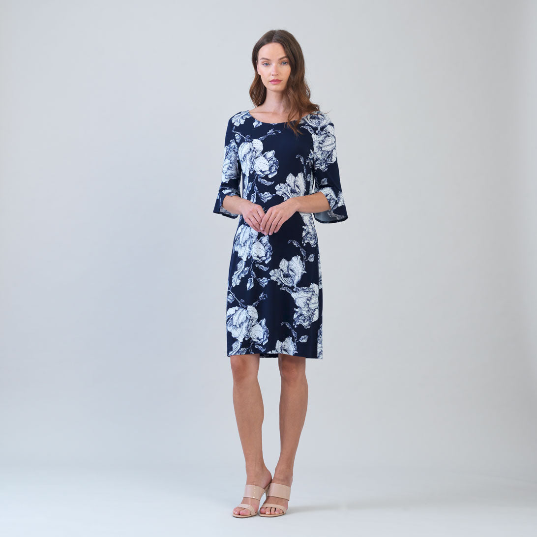 Clara Sunwoo Signature - Tulip Cuff Back Tie Dress - Peony Blossom
