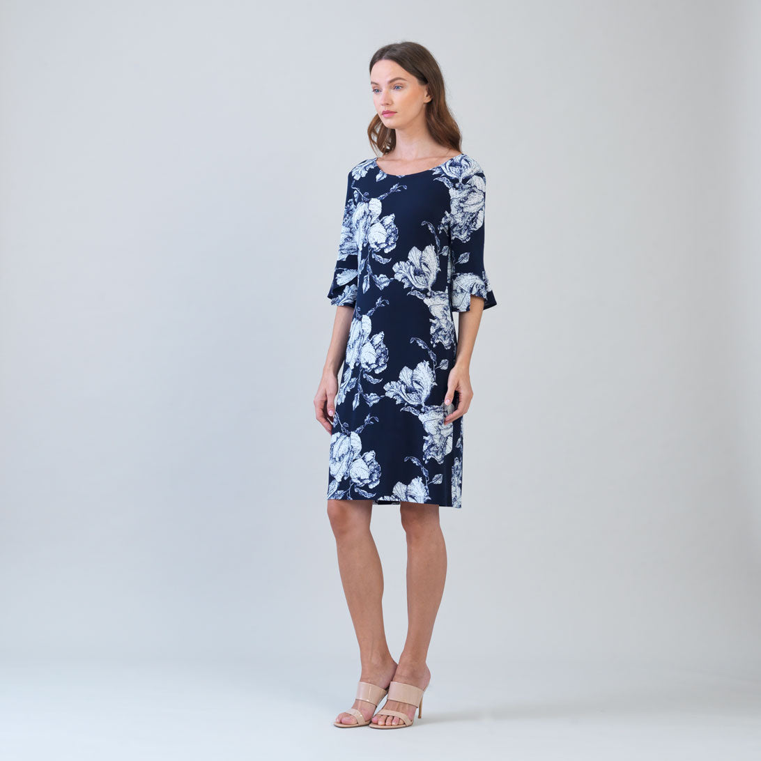Clara Sunwoo Signature - Tulip Cuff Back Tie Dress - Peony Blossom