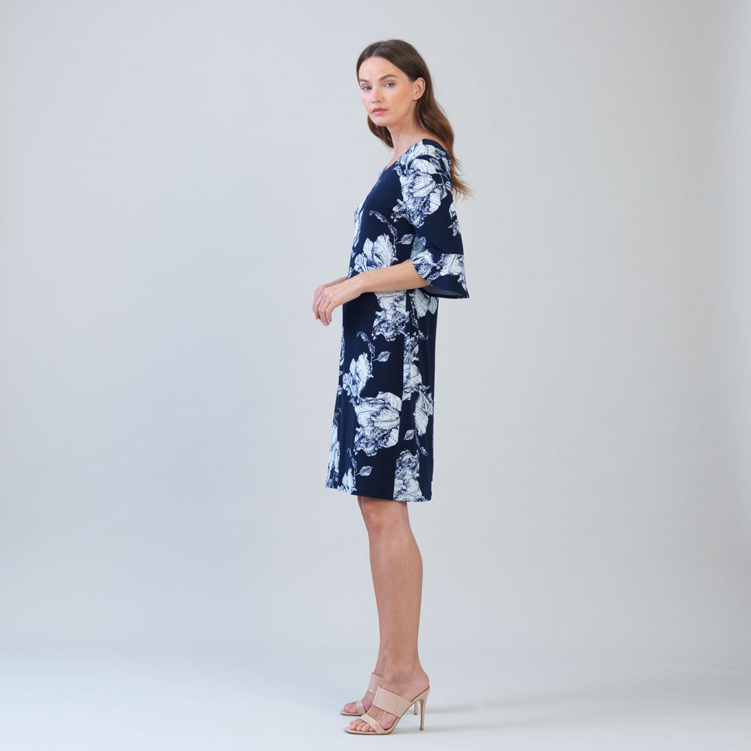 Clara Sunwoo Signature - Tulip Cuff Back Tie Dress - Peony Blossom