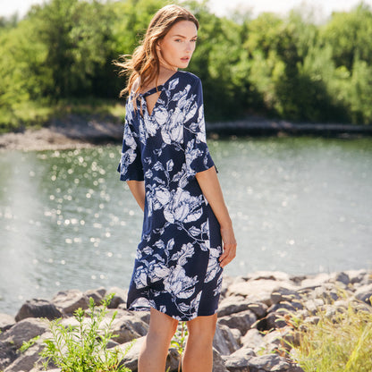 Clara Sunwoo Signature - Tulip Cuff Back Tie Dress - Peony Blossom