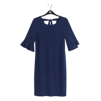 Clara Sunwoo New - Tulip Cuff Back Tie Dress - Navy