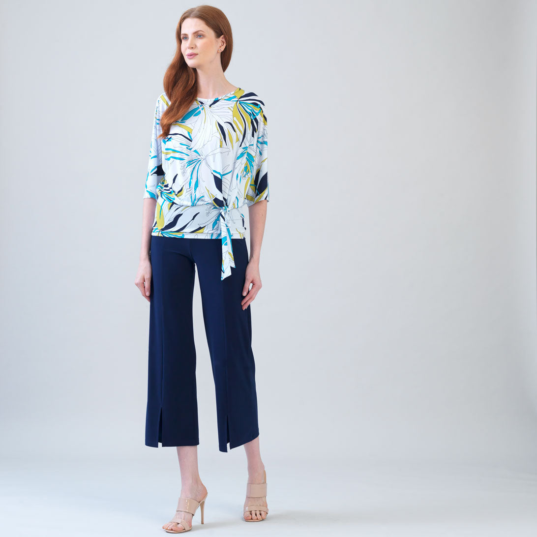 Clara Sunwoo Top Pick - Signature Side Tie Top - Floral Leaves - Final Sale