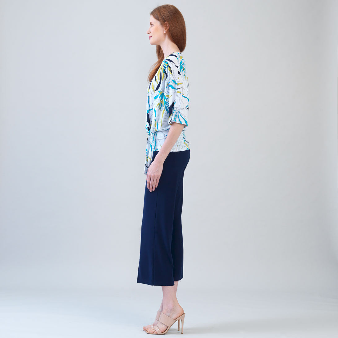 Clara Sunwoo Top Pick - Signature Side Tie Top - Floral Leaves - Final Sale
