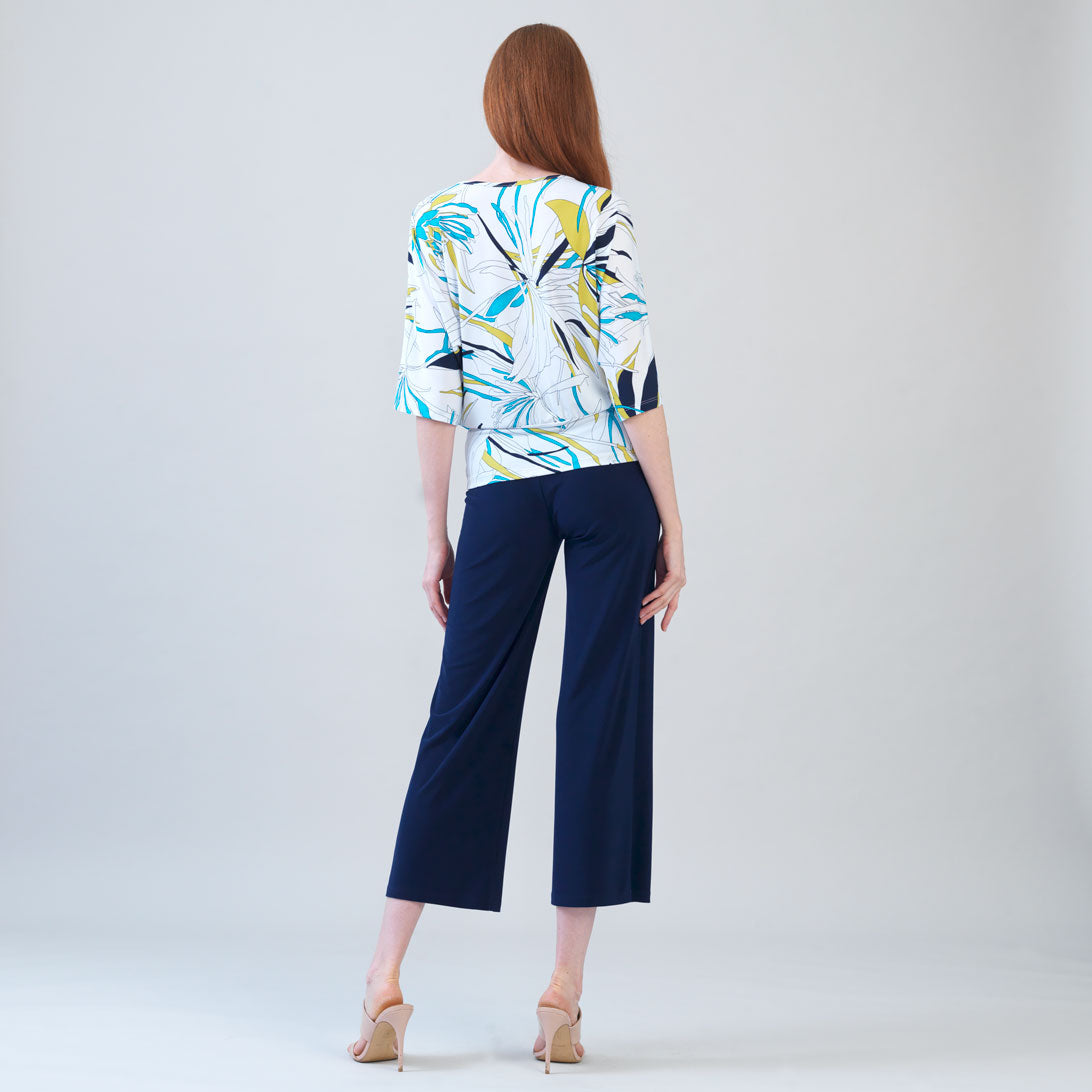 Clara Sunwoo Top Pick - Signature Side Tie Top - Floral Leaves - Final Sale