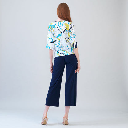 Clara Sunwoo Top Pick - Signature Side Tie Top - Floral Leaves - Final Sale