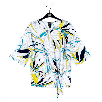 Clara Sunwoo Top Pick - Signature Side Tie Top - Floral Leaves - Final Sale