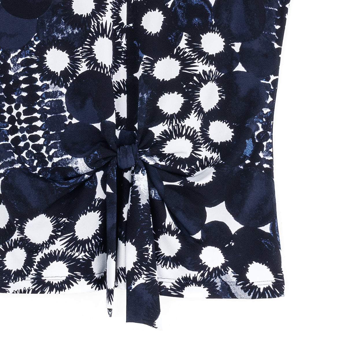 Clara Sunwoo Top Pick - Sleeveless V-Neck Center Front Tie Top - Circle Splatter - Limited Sizes