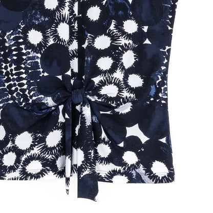 Clara Sunwoo Top Pick - Sleeveless V-Neck Center Front Tie Top - Circle Splatter - Limited Sizes
